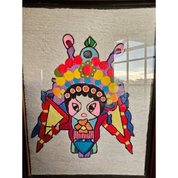 Heroine Mu-Guiying Wool Print Art embroidery Colorful Art Work Picture - Picture 14 of 16